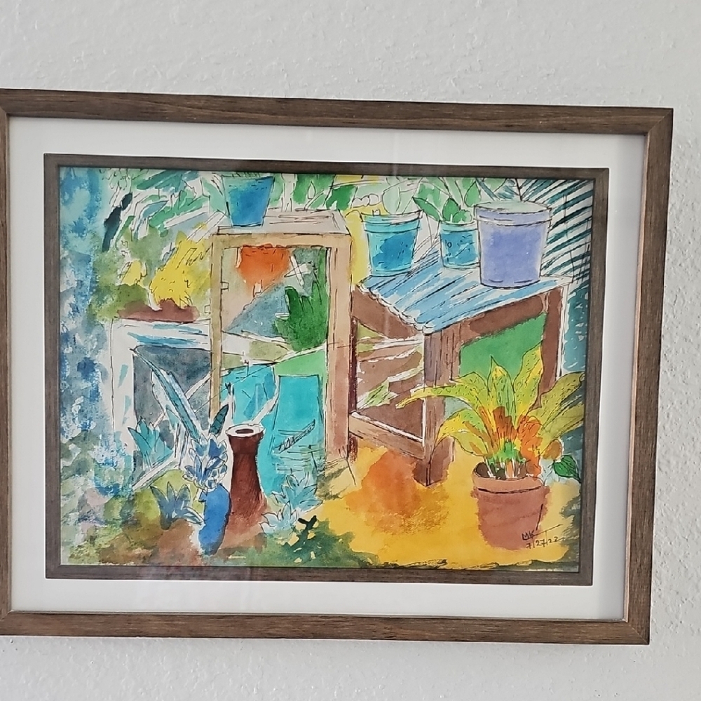 Dynamic Blue and Green Abstract Art Painting